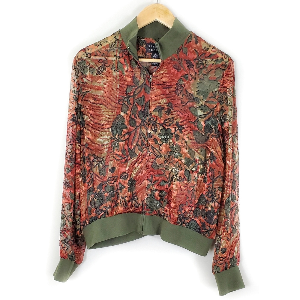 Vintage Spenser Jeremy Sheer Floral Jacket Size L